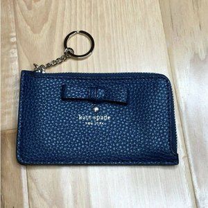 Kate Spade New York Poppy Pershing Street Zip Card Holder Keyring - Petrol Blue